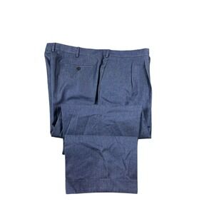 Caruso Su Misura Blue Chambray Heavy Twill Cotton Men's Trouser 44x30 C428XZ
